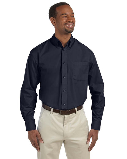 Harriton Men's Essential Poplin M510 #color_NAVY