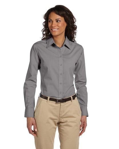 Harriton Ladies' Essential Poplin M510W #color_DARK GREY