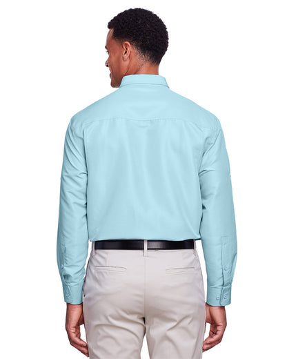 Harriton Men's Key West Long-Sleeve Performance Staff Shirt M580L #color_CLOUD BLUE