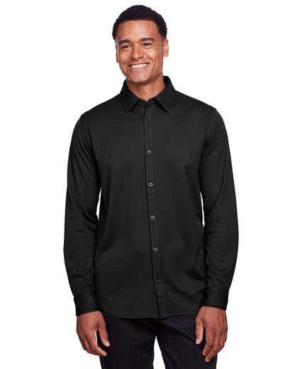 Devon & Jones CrownLux Performance® Men's Plaited Button-Down DG20Z #color_BLACK