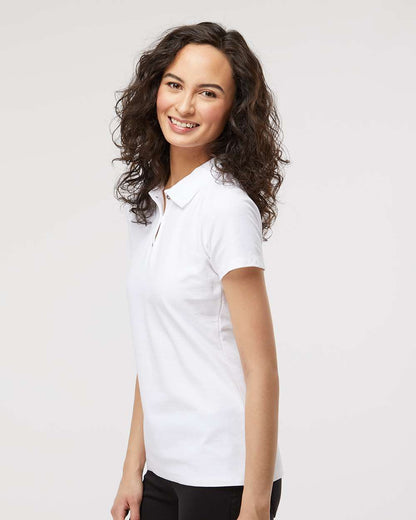 M&O Women's Ringspun Pique Polo 7600 #colormdl_White