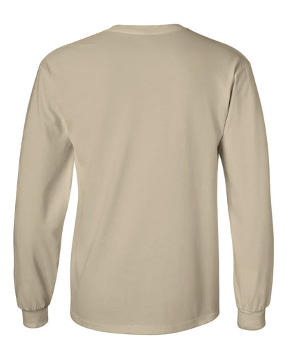 Gildan Ultra Cotton® Long Sleeve T-Shirt 2400 #color_Sand