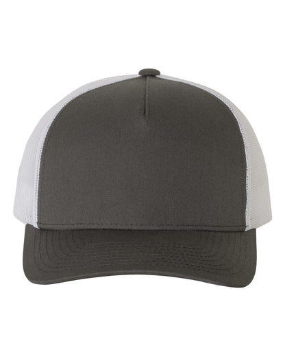 YP Classics Five-Panel Retro Trucker Cap 6506 #color_Charcoal/ White