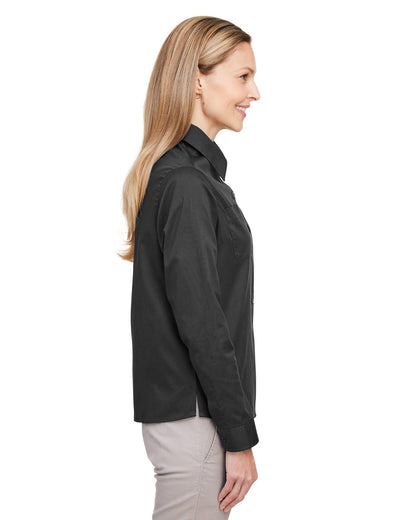 Harriton Ladies' Advantage IL Long-Sleeve Workshirt M585LW #color_DARK CHARCOAL