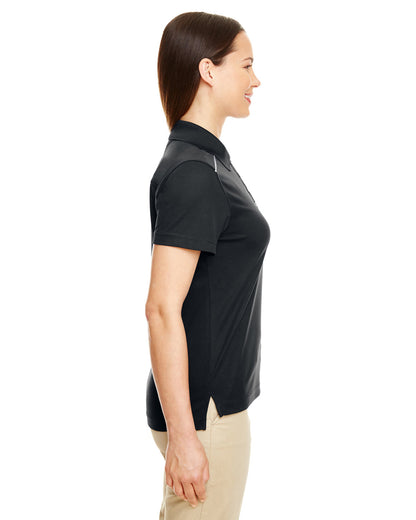 Core365 Ladies' Radiant Performance Piqué Polo with Reflective Piping 78181R #color_BLACK
