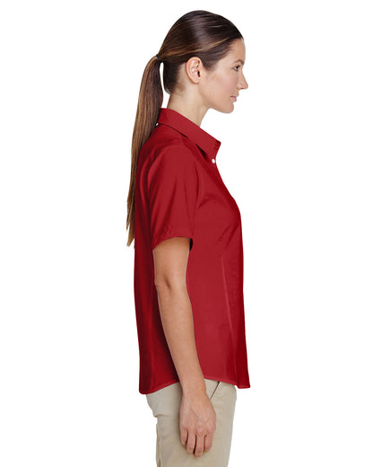 Harriton Ladies' Paradise Short-Sleeve Performance Shirt M610SW #color_PARROT RED