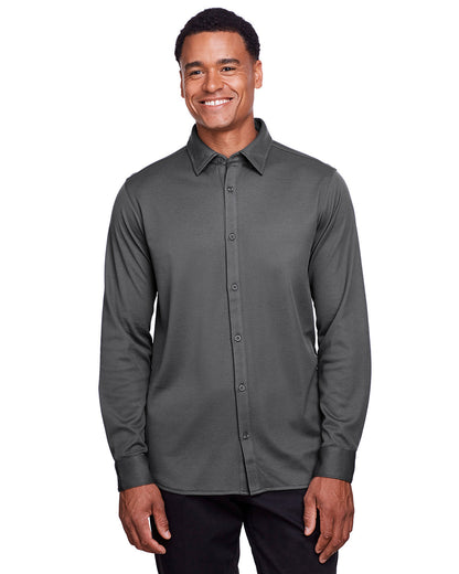 Devon & Jones CrownLux Performance® Men's Plaited Button-Down DG20Z #color_GRAPHITE