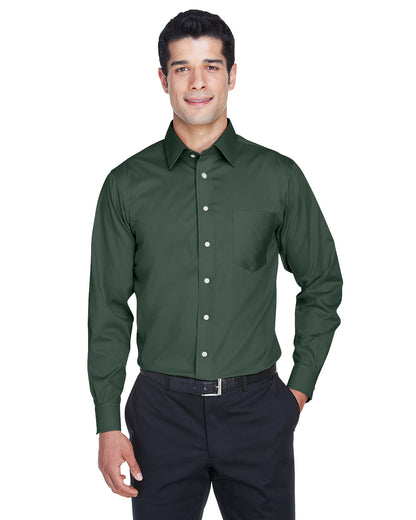 Devon & Jones Men's Crown Collection® Solid Stretch Twill Woven Shirt DG530 #color_FOREST