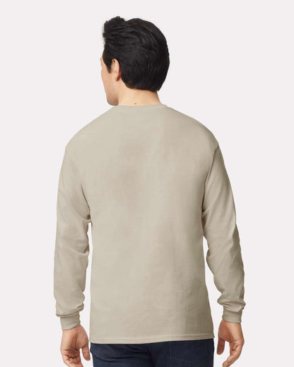 Gildan Ultra Cotton® Long Sleeve T-Shirt 2400 #colormdl_Sand