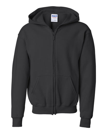 Gildan Heavy Blend™ Youth Full-Zip Hooded Sweatshirt 18600B #color_Black