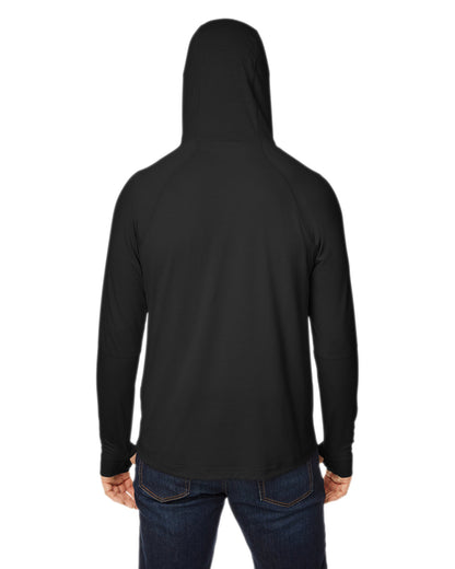 North End Unisex JAQ Stretch Performance Hooded T-Shirt NE105 #color_BLACK