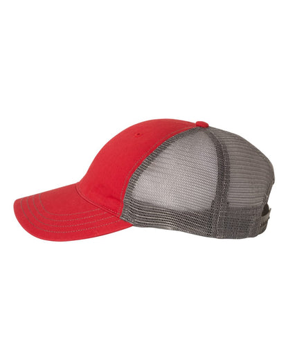 Richardson Garment-Washed Trucker Cap 111 #color_Red/ Charcoal