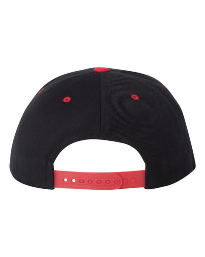 YP Classics Premium Flat Bill Snapback Cap 6089M #color_Black/ Red