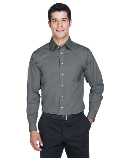 Devon & Jones Men's Crown Collection® Solid Stretch Twill Woven Shirt DG530 #color_GRAPHITE
