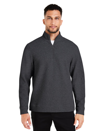 North End Men's Spirit Textured Quarter-Zip NE725 #color_BLACK HEATHER