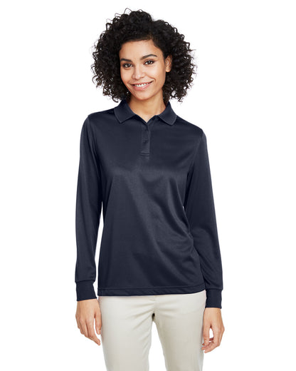 Harriton Ladies' Advantage Snag Protection Plus IL Long Sleeve Polo M348LW #color_DARK NAVY