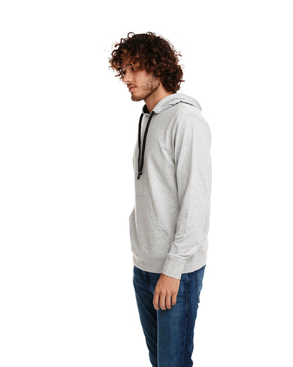 Next Level Apparel Unisex Laguna French Terry Pullover Hooded Sweatshirt 9301 #color_HTHR GREY / BLACK
