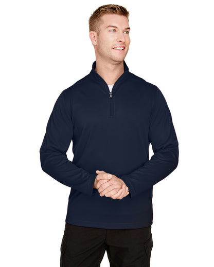 Harriton Men's Advantage Snag Protection Plus Quarter-Zip M748 #color_DARK NAVY