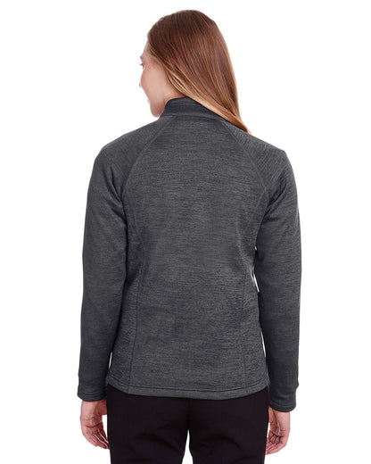 North End Ladies' Flux 2.0 Full-Zip Jacket NE712W #color_BLK HTHR / CARBON