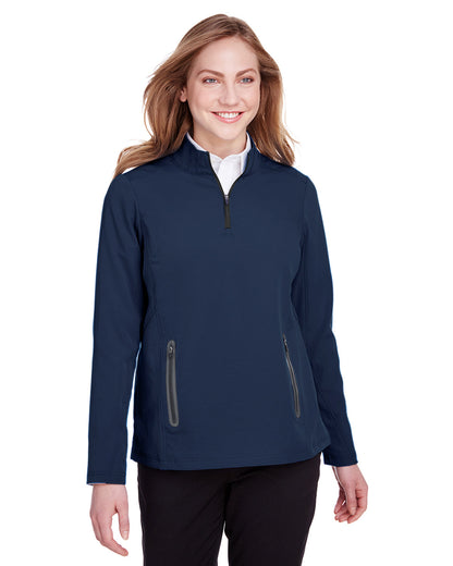 North End Ladies' Quest Stretch Quarter-Zip NE401W #color_CLASSC NVY / CRBN