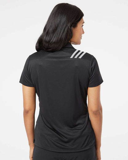 Adidas Women's 3-Stripes Shoulder Polo A325 #colormdl_Black/ White