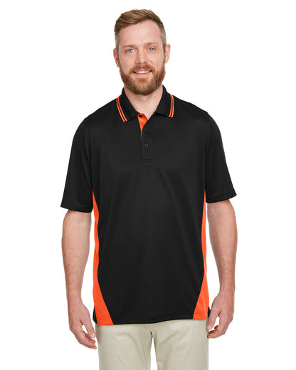 Harriton Men's Flash Snag Protection Plus IL Colorblock Polo M386 #color_BLACK / TM ORANGE