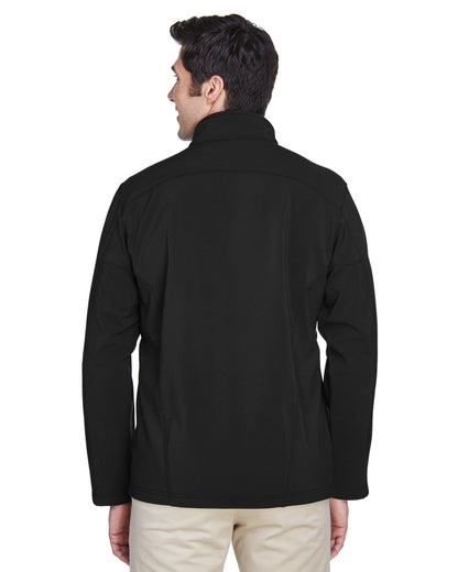 Core365 Men's Cruise Two-Layer Fleece Bonded Soft Shell Jacket 88184 #color_BLACK