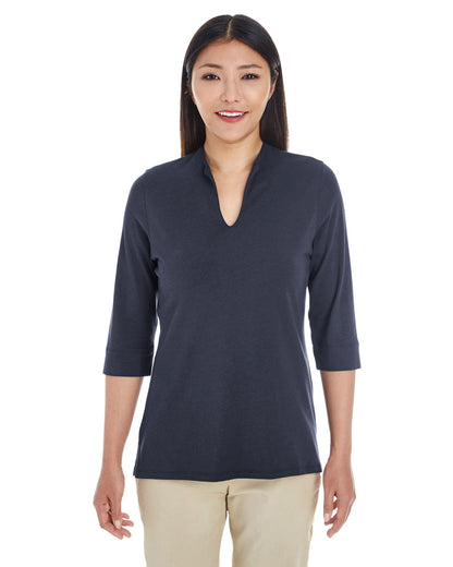 Devon & Jones Ladies' Perfect Fit™ Tailored Open Neckline Top DP188W #color_NAVY