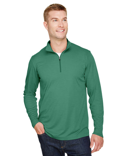 Team 365 Men's Zone Sonic Heather Performance Quarter-Zip TT31H #color_SP FOREST HTHR