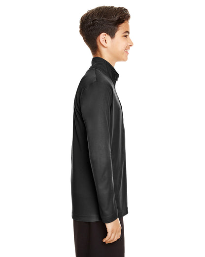 Team 365 Youth Zone Performance Quarter-Zip TT31Y #color_BLACK
