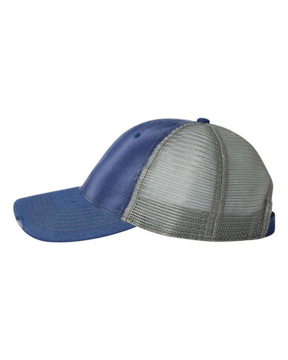 Sportsman Bounty Dirty-Washed Mesh-Back Cap 3150 #color_Ocean/ Sage