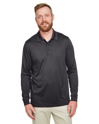 Harriton Men's Tall Advantage Long Sleeve Snag Protection Plus IL Polo M348LT #color_DARK CHARCOAL