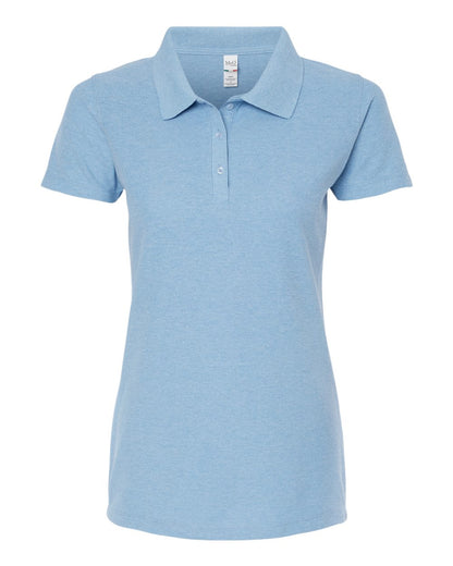 M&O Women's Soft Touch Polo 7007 #color_Light Blue Heather