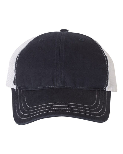 Richardson Garment-Washed Trucker Cap 111 #color_Navy/ White