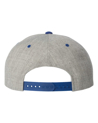 YP Classics Premium Flat Bill Snapback Cap 6089M #color_Heather Grey/ Royal