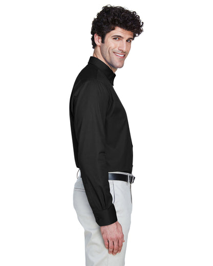 Core365 Men's Operate Long-Sleeve Twill Shirt 88193 #color_BLACK