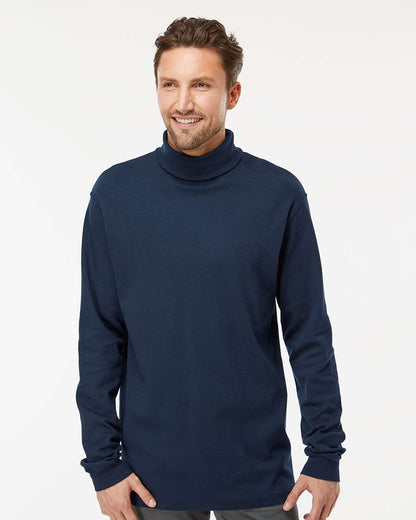 King Fashion Interlock Turtleneck Long Sleeve T-Shirt KF4900 #colormdl_Navy