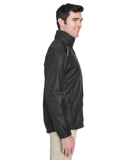 Core365 Men's Climate Seam-Sealed Lightweight Variegated Ripstop Jacket 88185 #color_BLACK