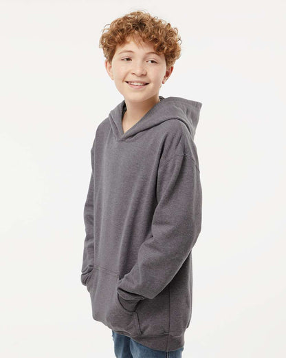 M&O Youth Fleece Pullover Hoodie 3322 #colormdl_Heather Grey