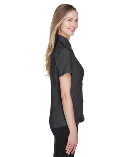 Harriton Ladies' Barbados Textured Camp Shirt M560W #color_BLACK