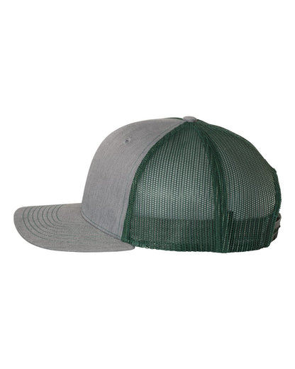 Richardson Snapback Trucker Cap 112 #color_Heather Grey/ Dark Green