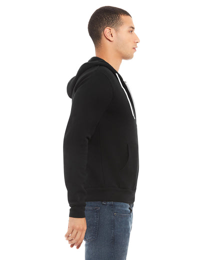 BELLA + CANVAS Unisex Sponge Fleece Full-Zip Hooded Sweatshirt 3739 #color_BLACK