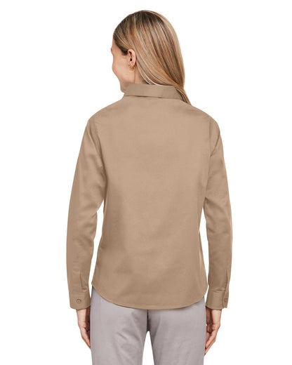 Harriton Ladies' Advantage IL Long-Sleeve Workshirt M585LW #color_KHAKI