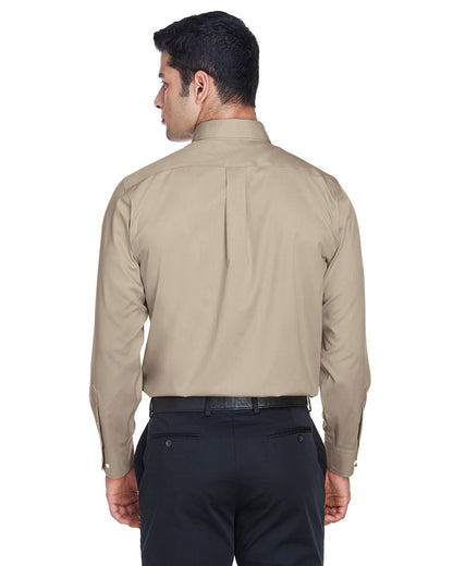 Devon & Jones Men's Crown Collection® Solid Stretch Twill Woven Shirt DG530 #color_STONE
