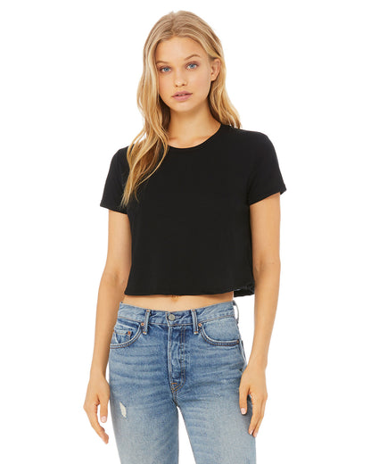 BELLA + CANVAS Ladies' Flowy Cropped T-Shirt B8882 #color_BLACK