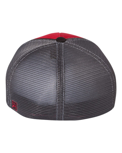 Richardson Pulse Sportmesh R-Flex Cap 172 #color_Red/ Charcoal/ Black Tri