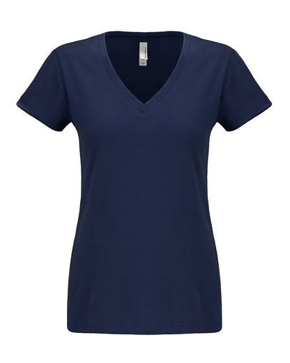 Next Level Apparel Ladies' Sueded V-Neck T-Shirt N6480 #color_MIDNIGHT NAVY