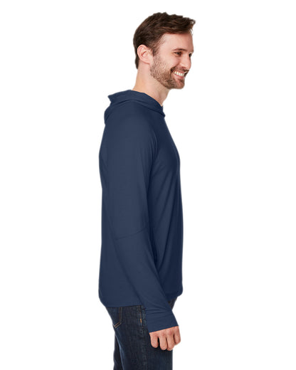 North End Unisex JAQ Stretch Performance Hooded T-Shirt NE105 #color_CLASSIC NAVY