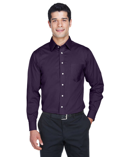 Devon & Jones Men's Crown Collection® Solid Stretch Twill Woven Shirt DG530 #color_DEEP PURPLE