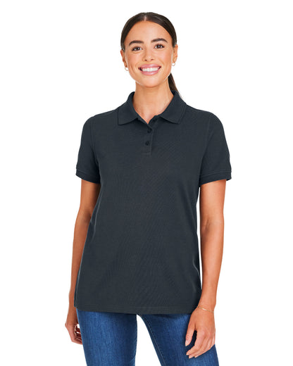 Harriton Ladies' Valiant Cotton Snag Protect Polo M205W #color_DARK CHARCOAL